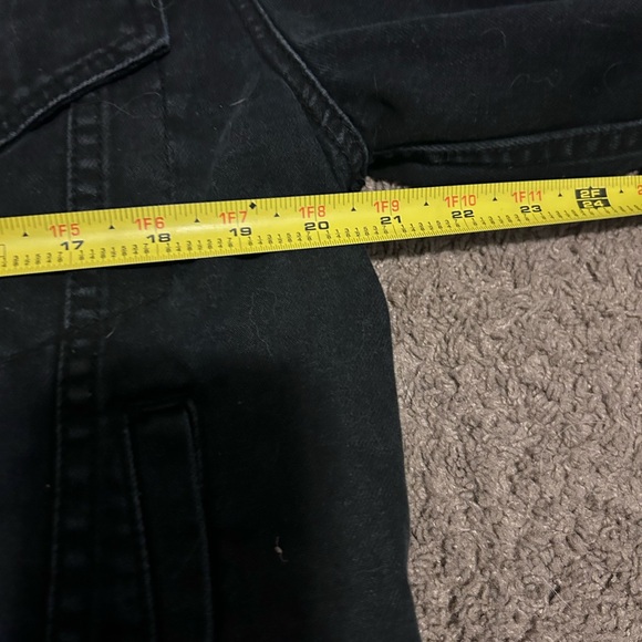 Fox Riders Denim Jean Mx Motorcycle Biker Black Hood Trucker Jacket Size Small - Picture 10 of 14